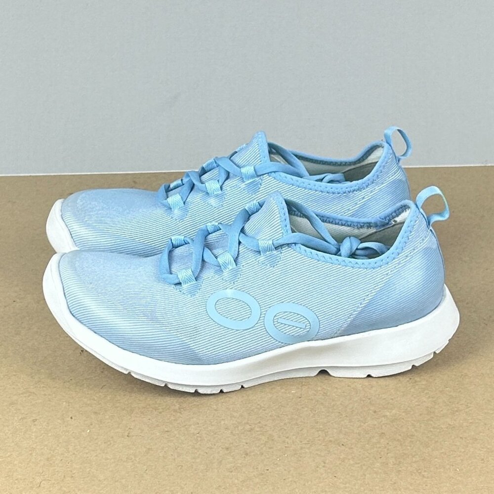 Oofos Oomg Sport LS Athletic Shoes Womens 7.5 Light Blue White Recovery Low